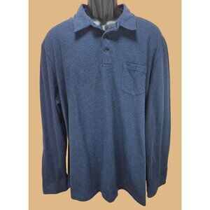 Polo Ralph Lauren Mens Long Sleeve Polo XXL Pima Cotton Navy Blue